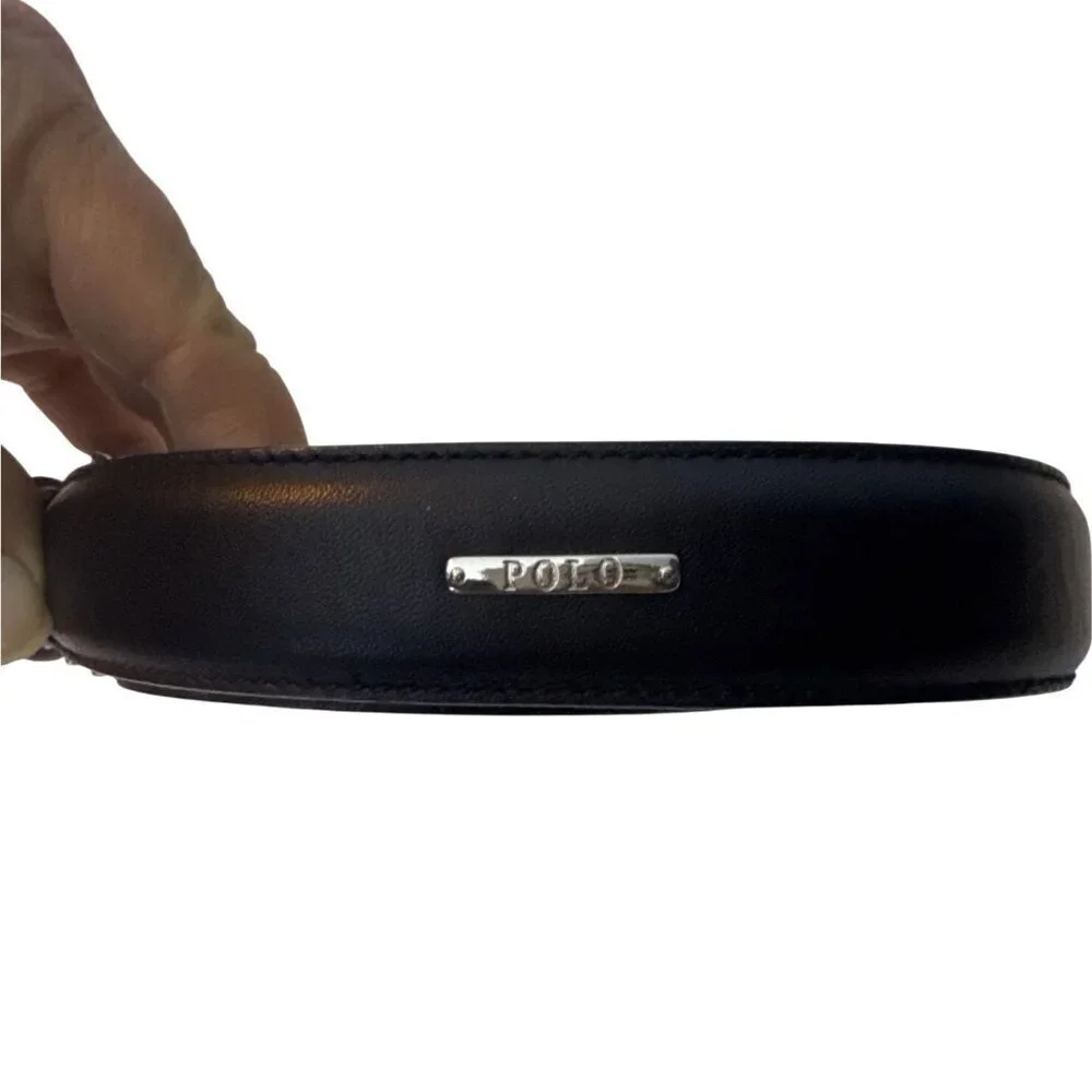 Polo Ralph Lauren Mens Black Leather Belt 42/105 With Silver Buckle